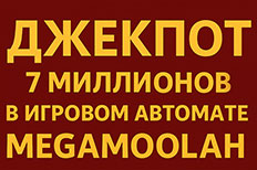 Выиграно 7,5 миллионов в автомате Mega Moolah